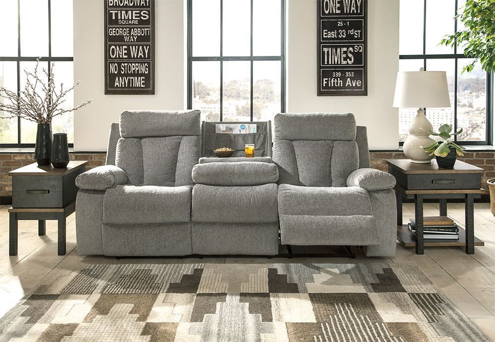 Mitchiner Reclining Sofa with Drop Down Table | The