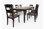 Picture of Madison Black Rectangular Extension Table with Six Chairs