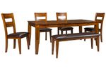 Picture of Light Mango Table with Four Chairs and Bench