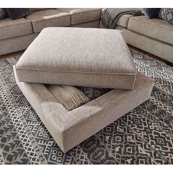 Bovarian Storage Ottoman - Stone