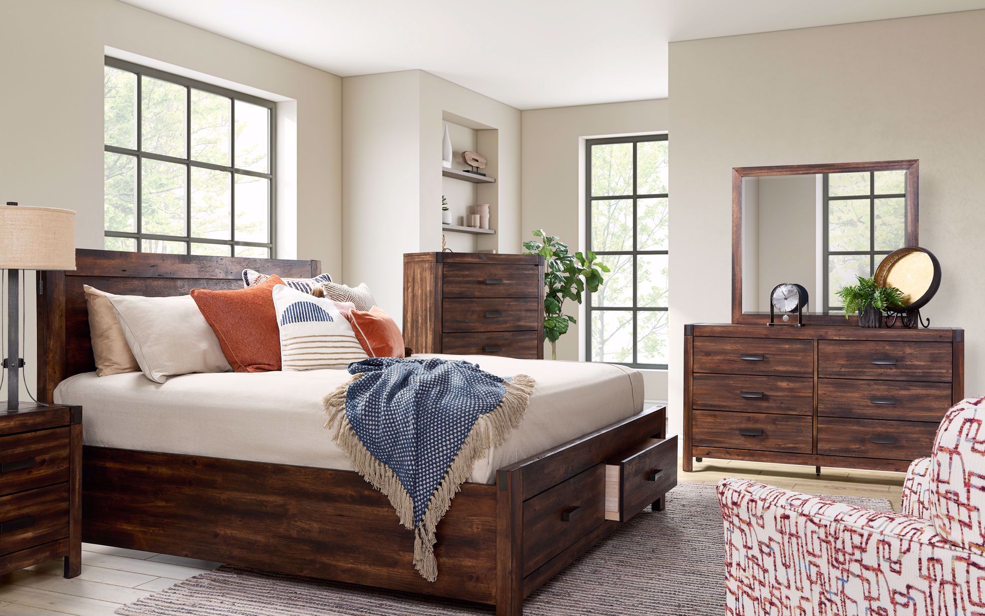 Warner Chestnut King Storage Bedroom Set