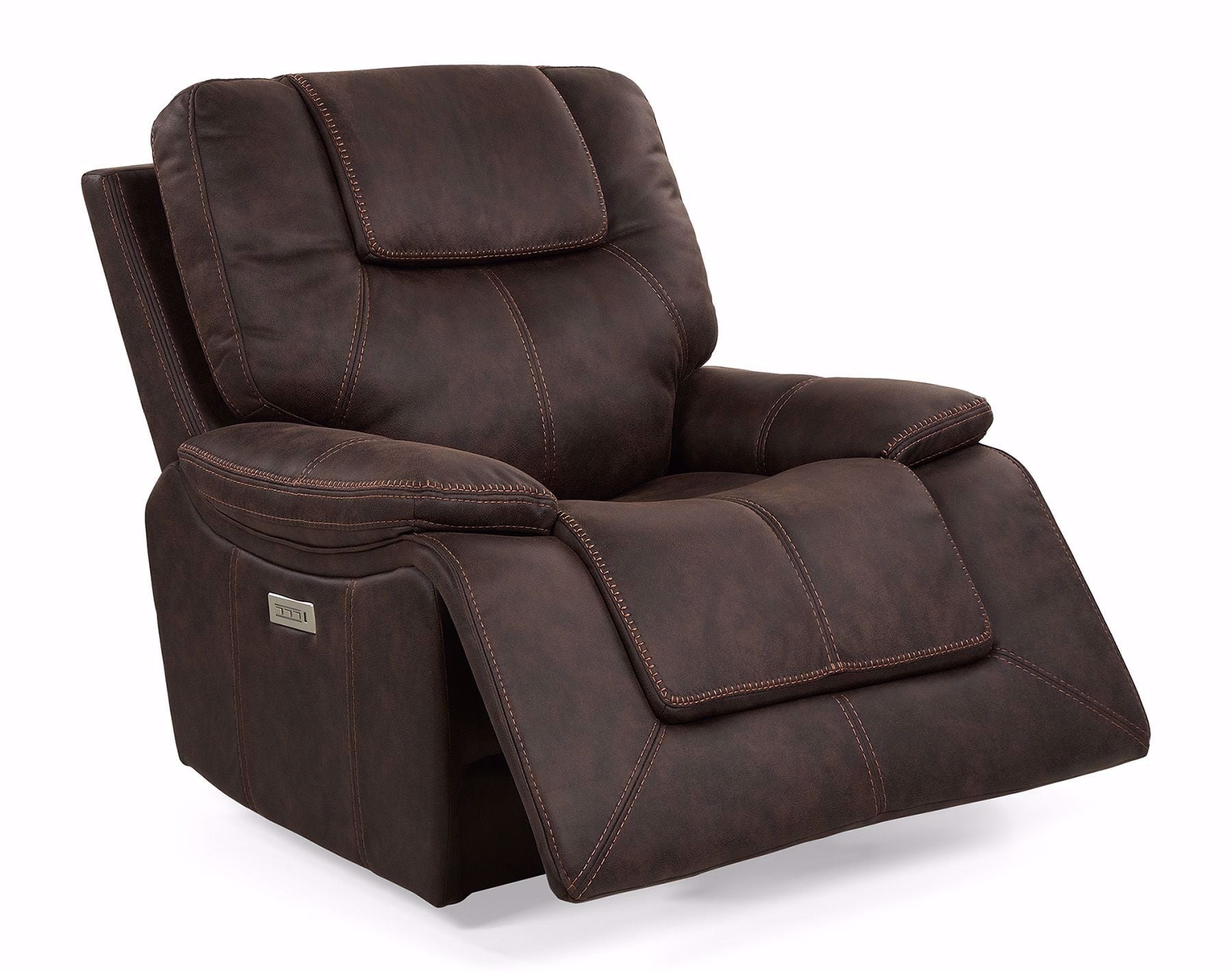 Walnut Power Headrest Recliner | The Furniture Mart