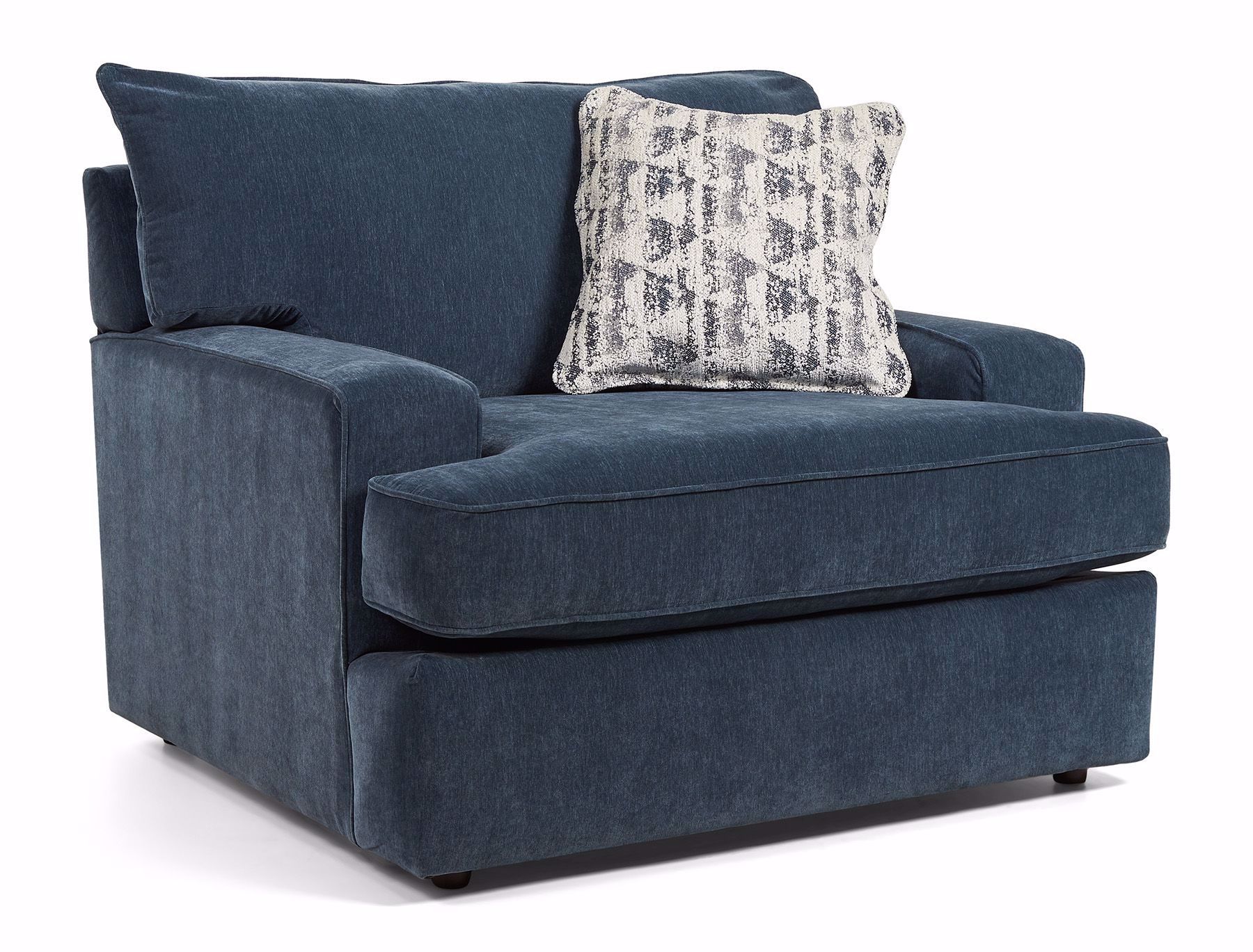 Oversized blue 2024 velvet chair