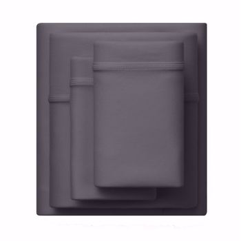 Purple SoftStretch Stormy Grey Queen Sheet Set
