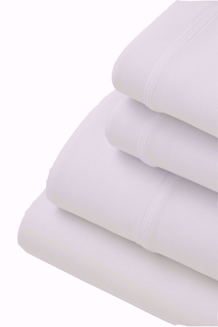 Picture of Purple SoftStretch White Twin Sheet Set