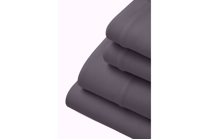 Picture of Purple SoftStretch Stormy Grey King Sheet Set