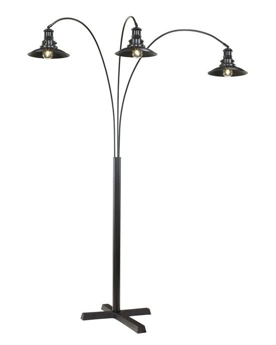 Picture of Black Metal Three Arm Floor Lamp