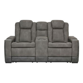A picture of Durapella Power Recline Console Loveseat.