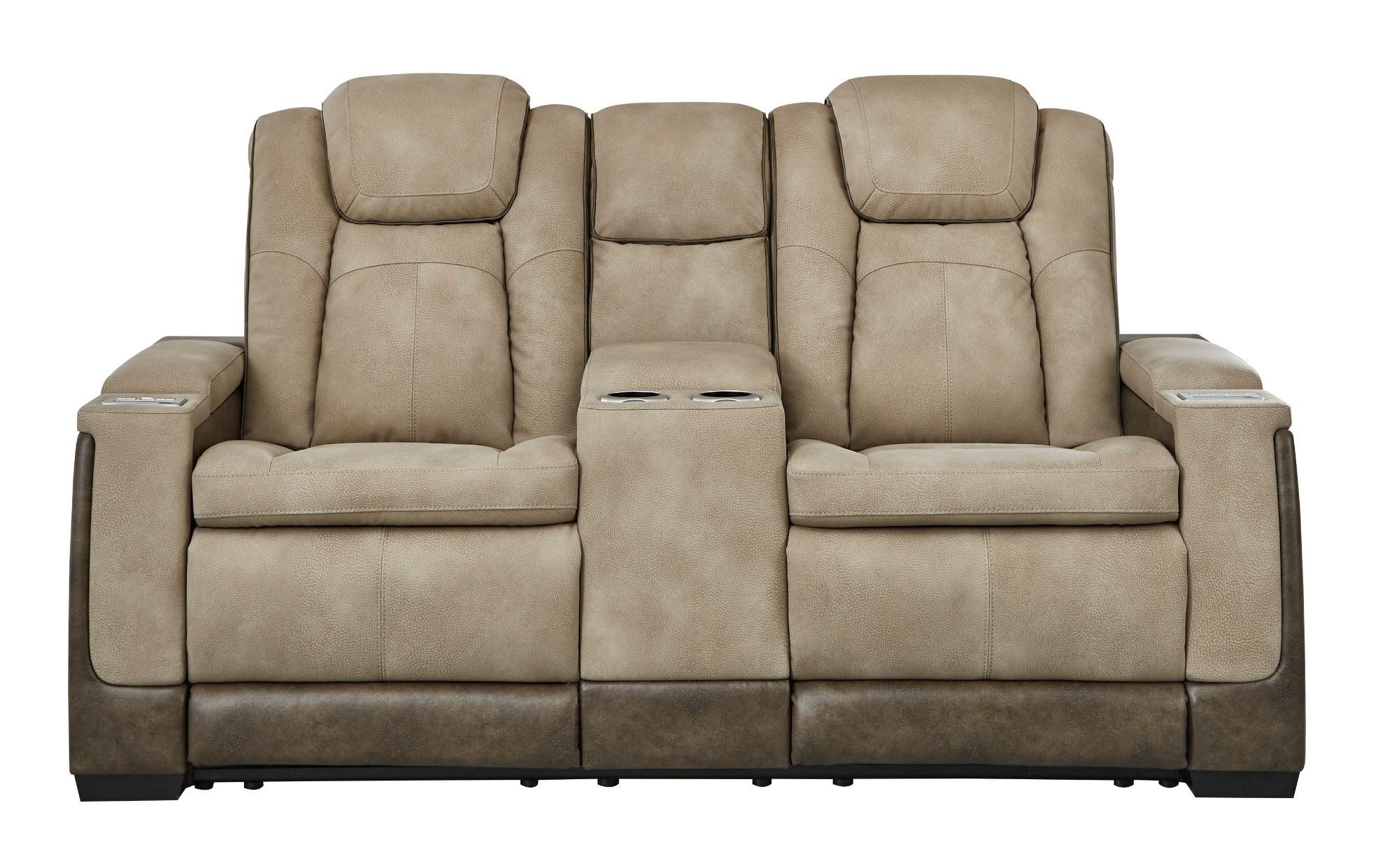 Durapella Power Recline Console Loveseat