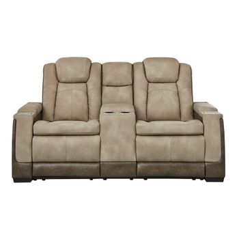 A picture of Durapella Power Recline Console Loveseat.