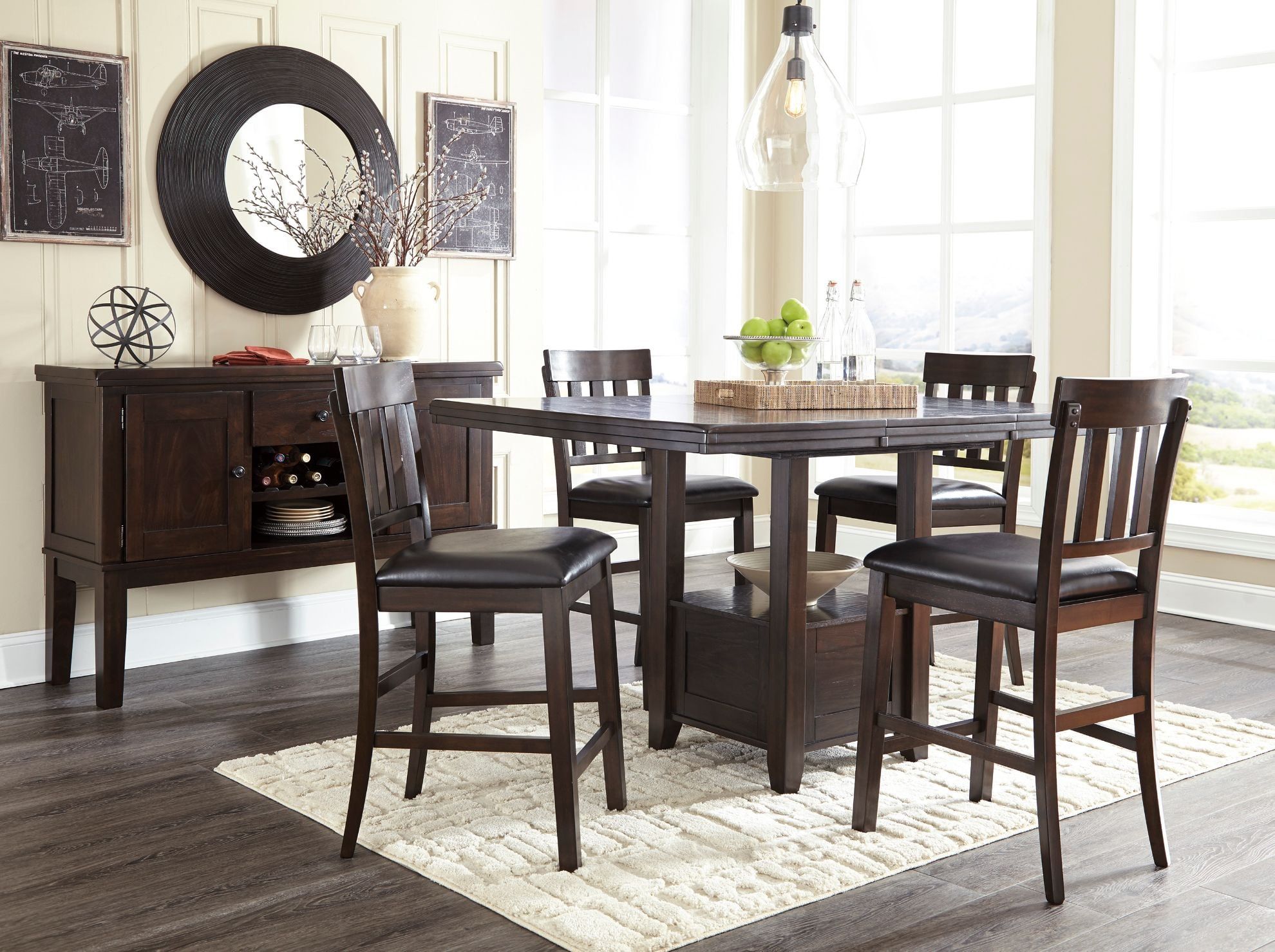 Haddigan - Upholstered Swivel Barstool (Set of 2) - Dark Brown