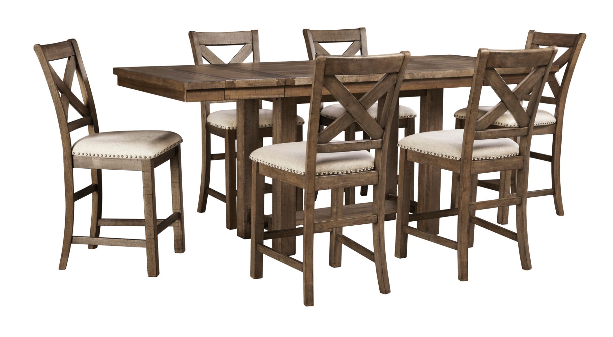 Moriville Counter Dining Table with Six Stools