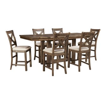 Moriville Counter Dining Table with Six Stools