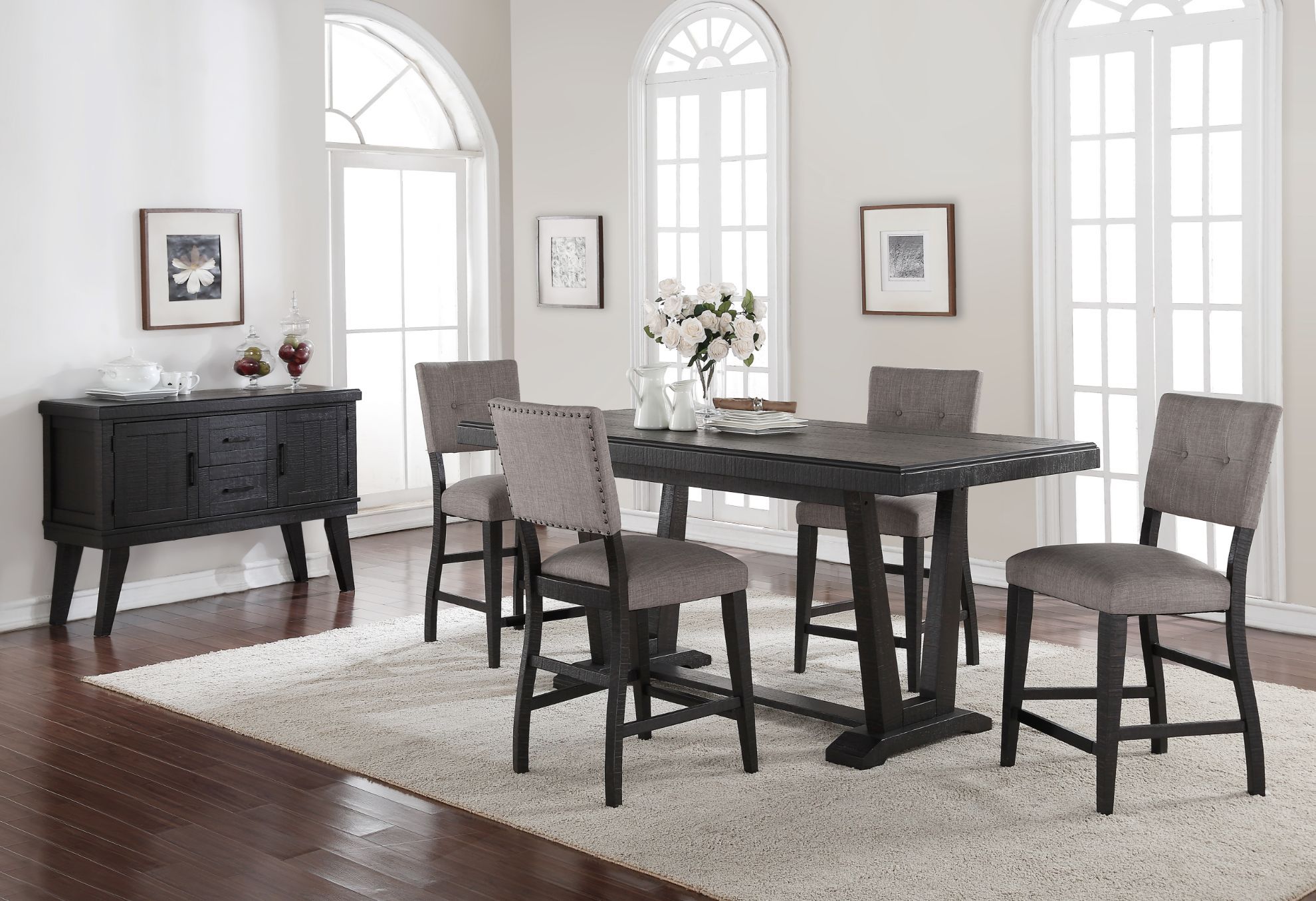 Aqua 7pc Counter Dining Set The Furniture Mart