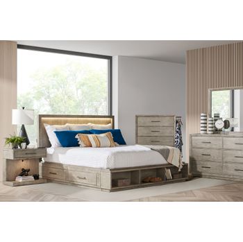 PLATINUM KING PLATFORM STORAGE BEDROOM SET