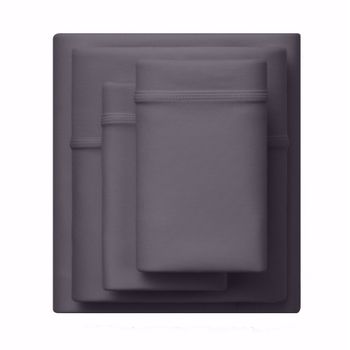 Purple SoftStretch Stormy Grey King Sheet Set