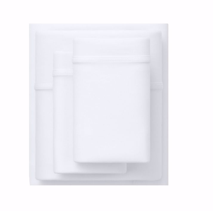 Picture of Purple SoftStretch White Twin Sheet Set