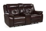 Picture of Alpha Brown Power Reclining Console Loveseat