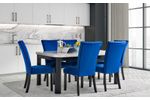 Picture of Francesca White Dining Table with 6 Blue Chairs