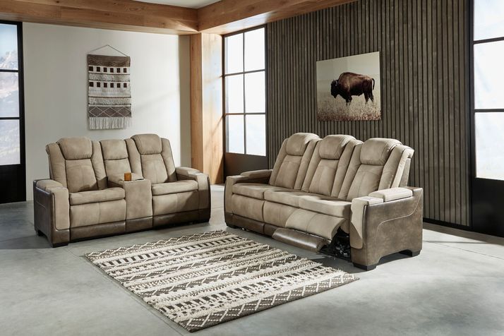 Picture of Durapella Power Recline Console Loveseat