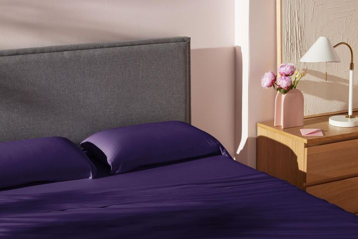 Picture of Purple SoftStretch Purple Queen Sheet Set