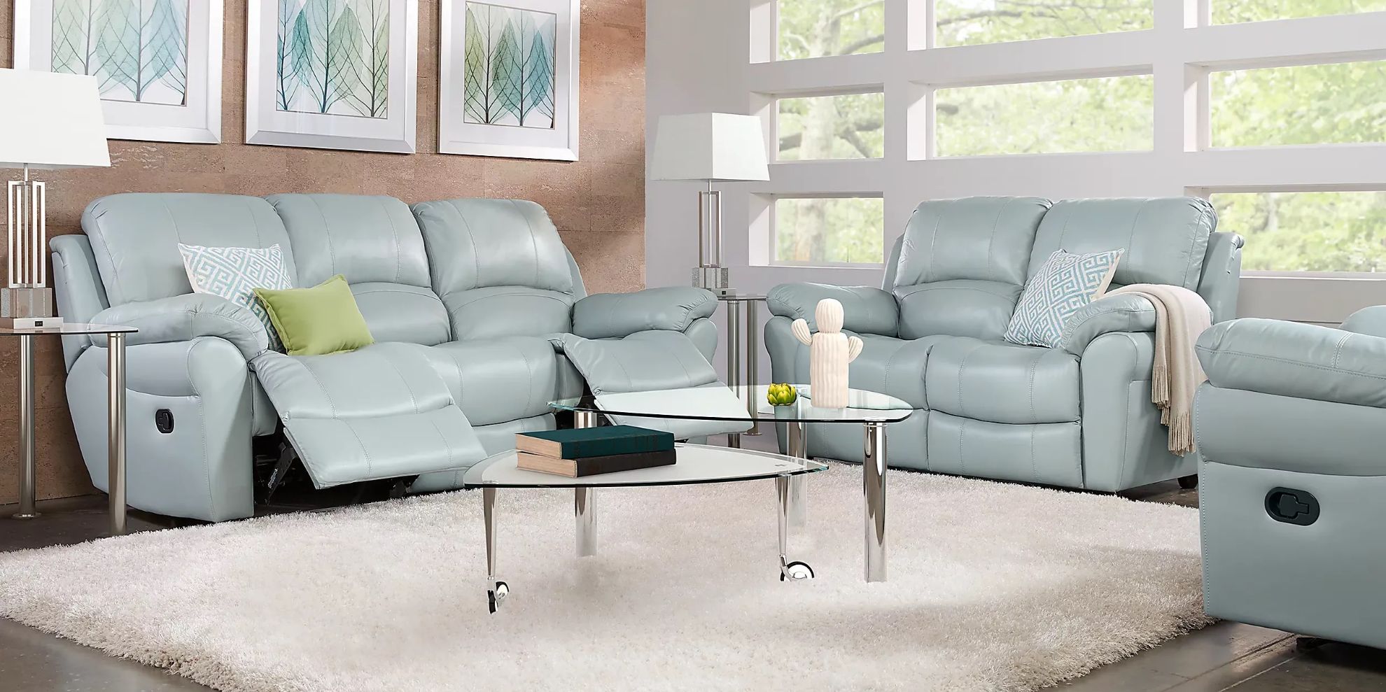 Aqua deals leather loveseat