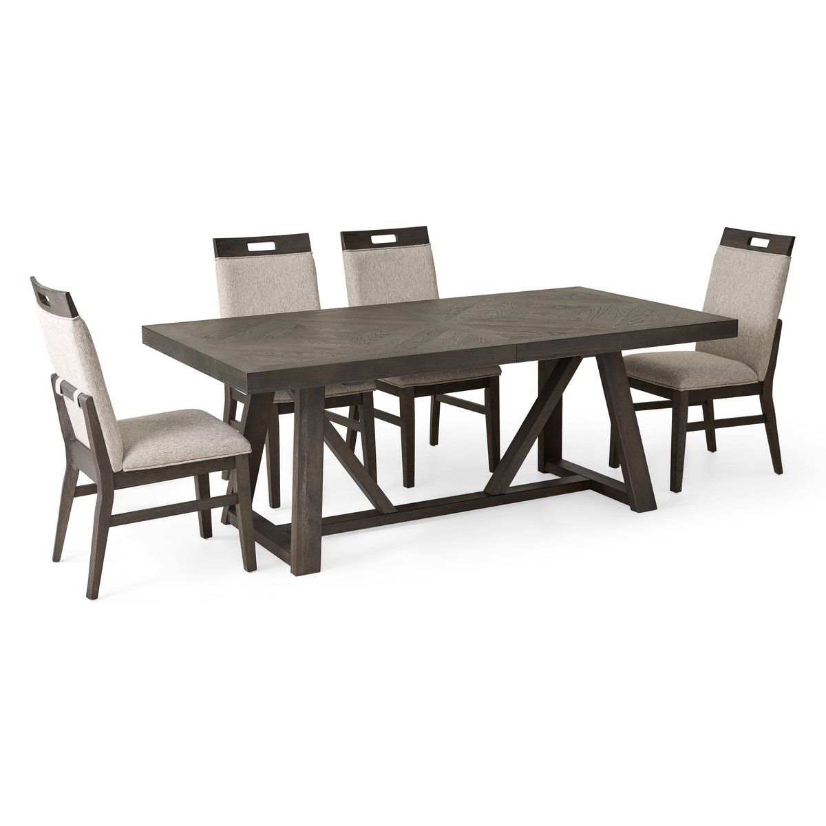 Hearst Dining Table with 4 Upholstered Side Chairs