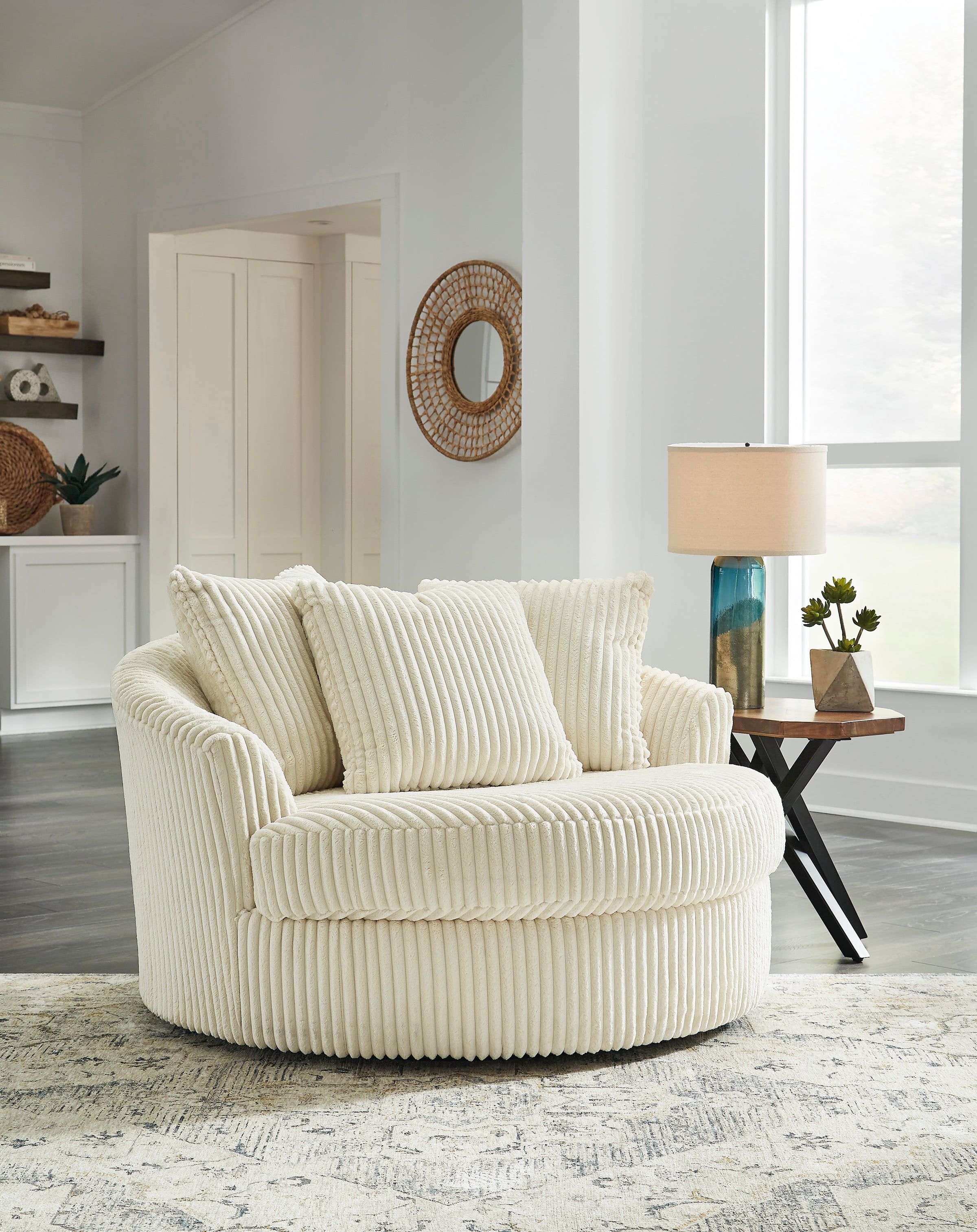 Lindyn Oversized Swivel Chair | The Furniture Mart
