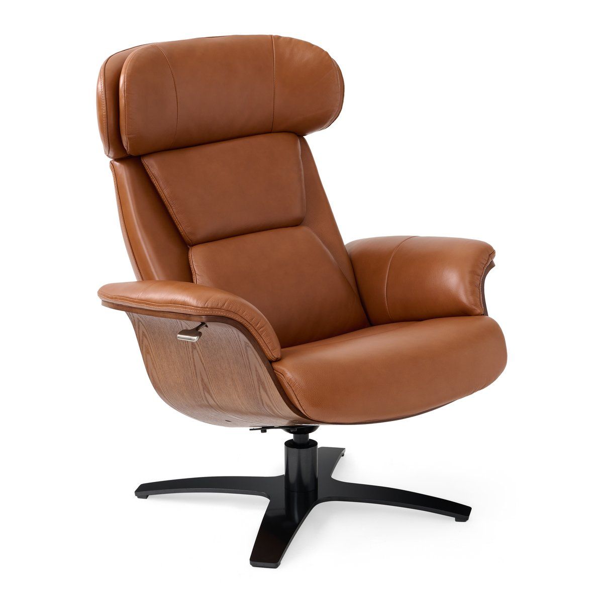 Camel Reclining Swivel Chair