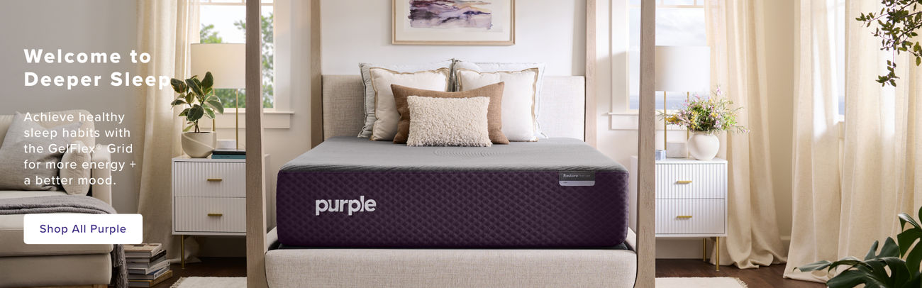 Welcome to Deeper Sleep | Achieve healthy sleep habits with the GelFlex® Grid for more energy + a better mood. (Shop All Purple)