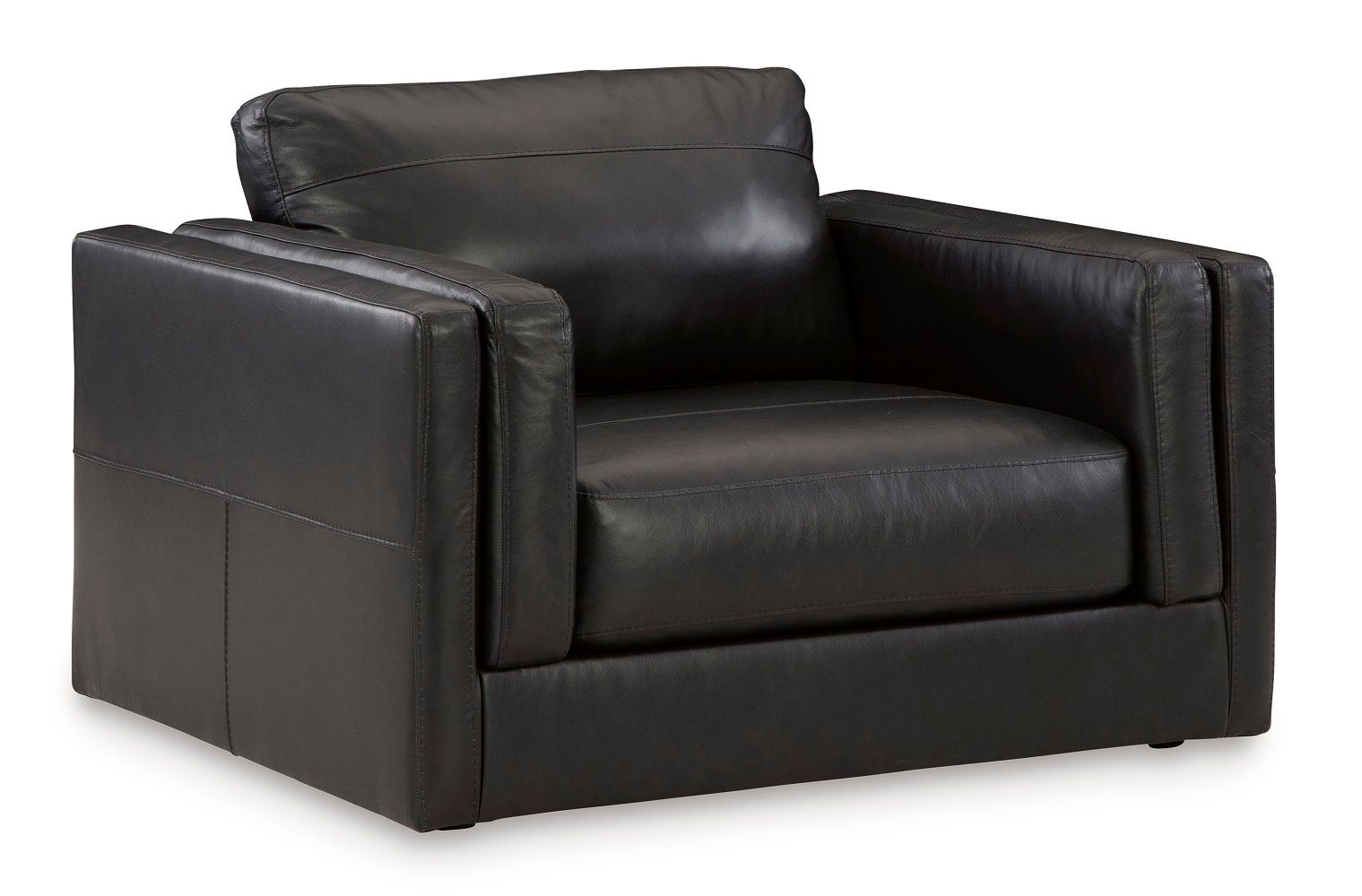 Black leather deals oversized chair