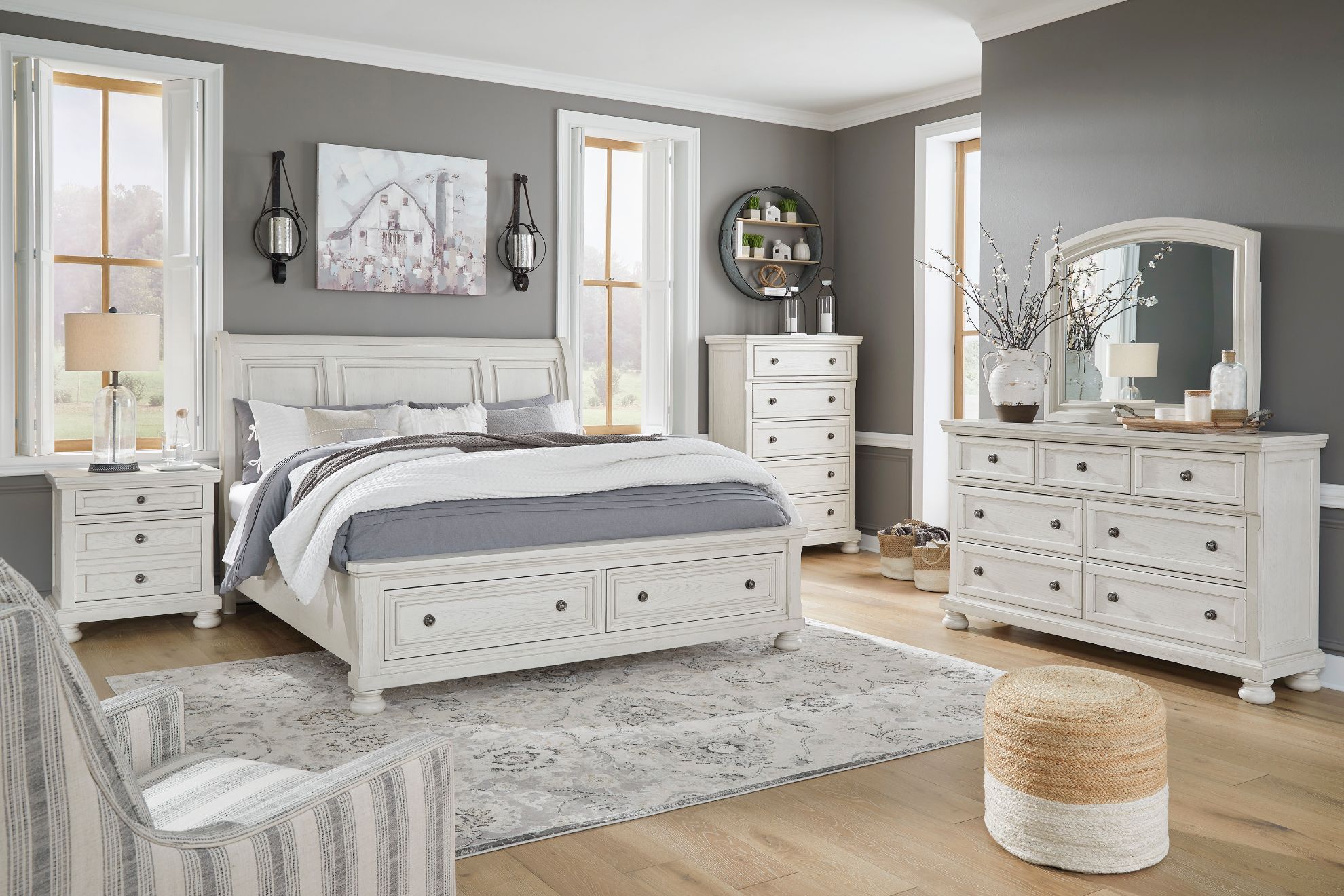 Robbinsdale King Sleigh Storage Bedroom Set