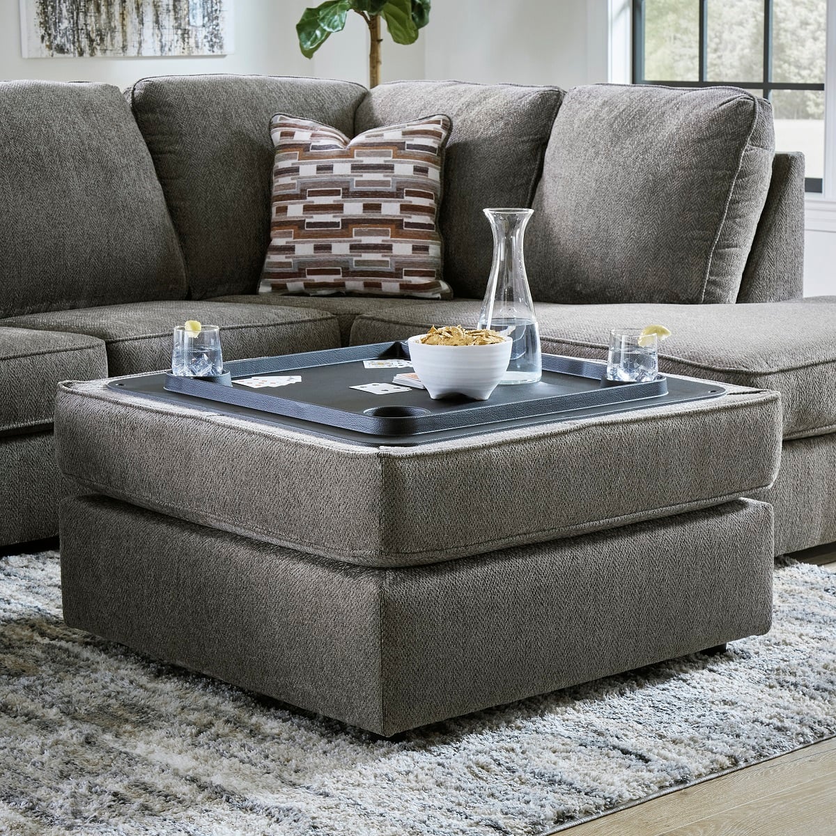 Ophannon Storage Ottoman | The Furniture Mart