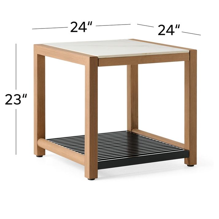 Cove Beach - Square End Table - Gray