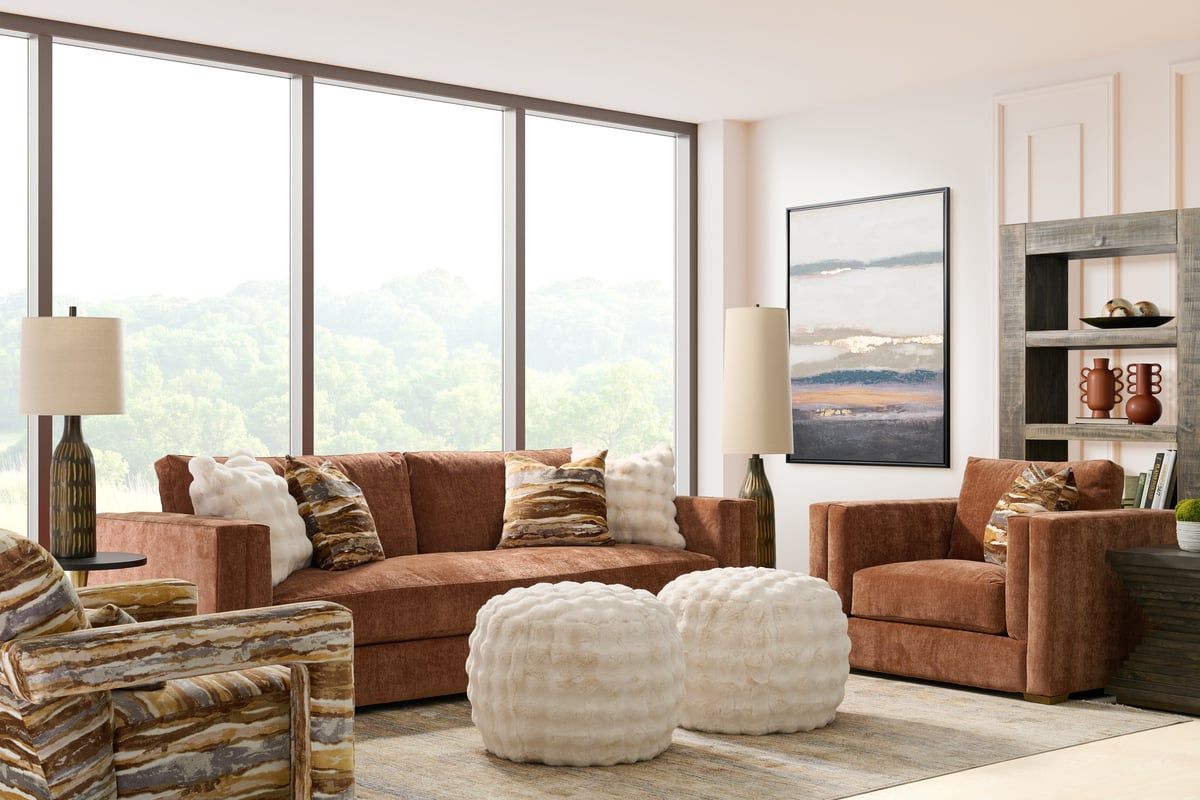 Roman Sepia Sofa | The Furniture Mart