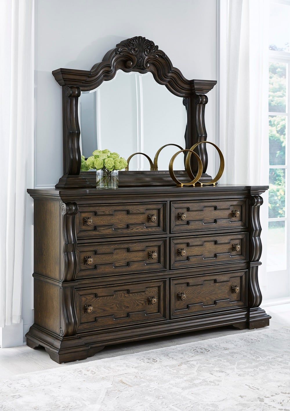 Maylee Dresser and Mirror Set | The Furniture Mart