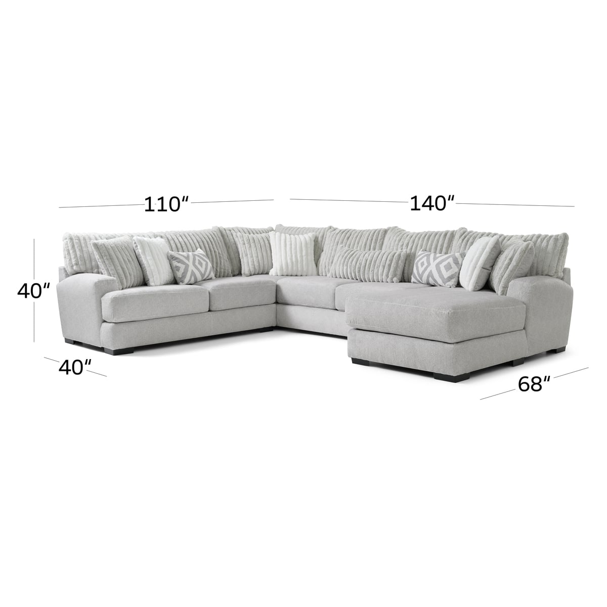Mondo 3pc Sectional | The Furniture Mart