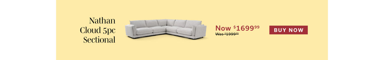 Online Weekly Deal | Nathan Cloud 5pc Sectional | NOW $1699 | Shop Now
