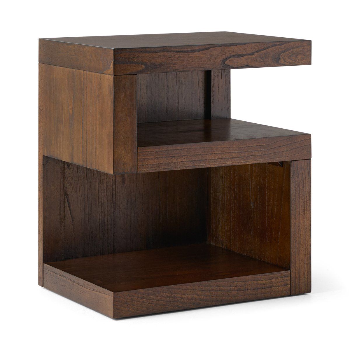 Modern Loft Brown S-Shape Nightstand