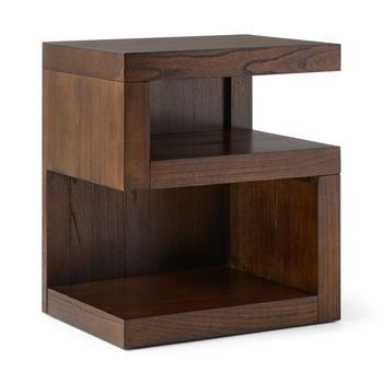 A picture of Modern Loft Brown S-Shape Nightstand.