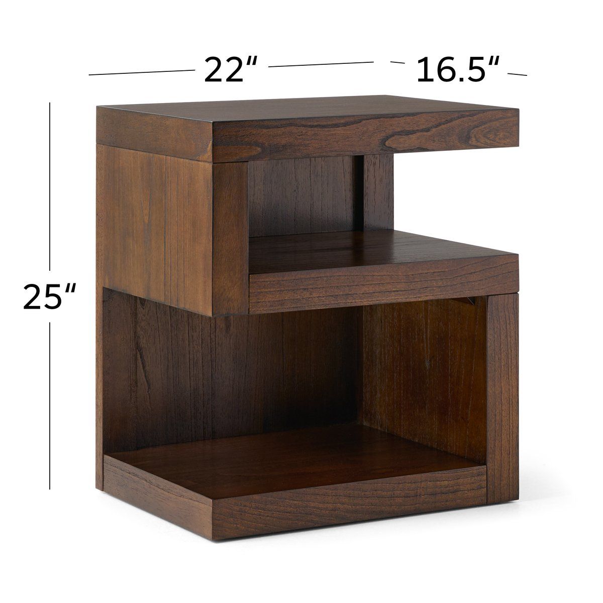 Modern Loft Brown S Shape Nightstand