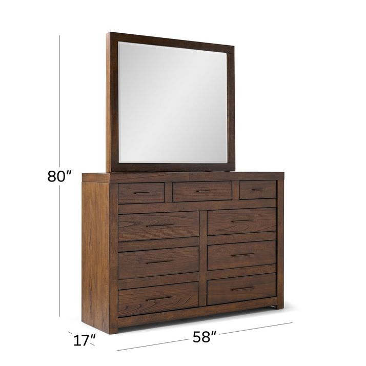 Picture of Modern Loft Brown Chesser and Mirror
