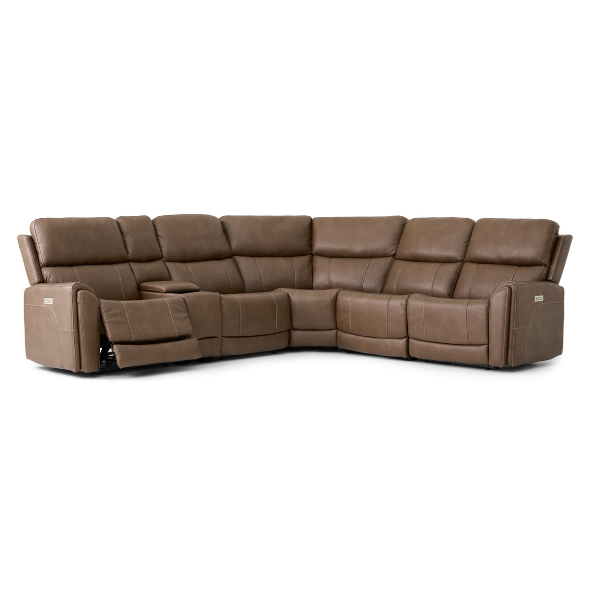 Cappuccino 6pc Power Sectional | The Furniture Mart