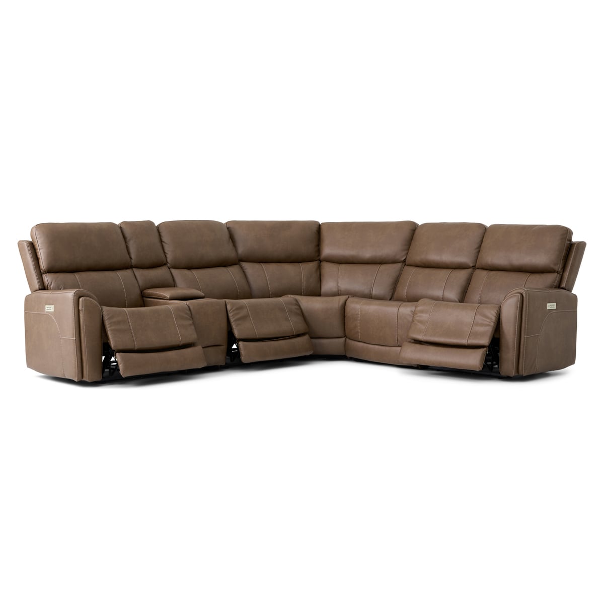 Cappuccino 6pc Power Sectional | The Furniture Mart