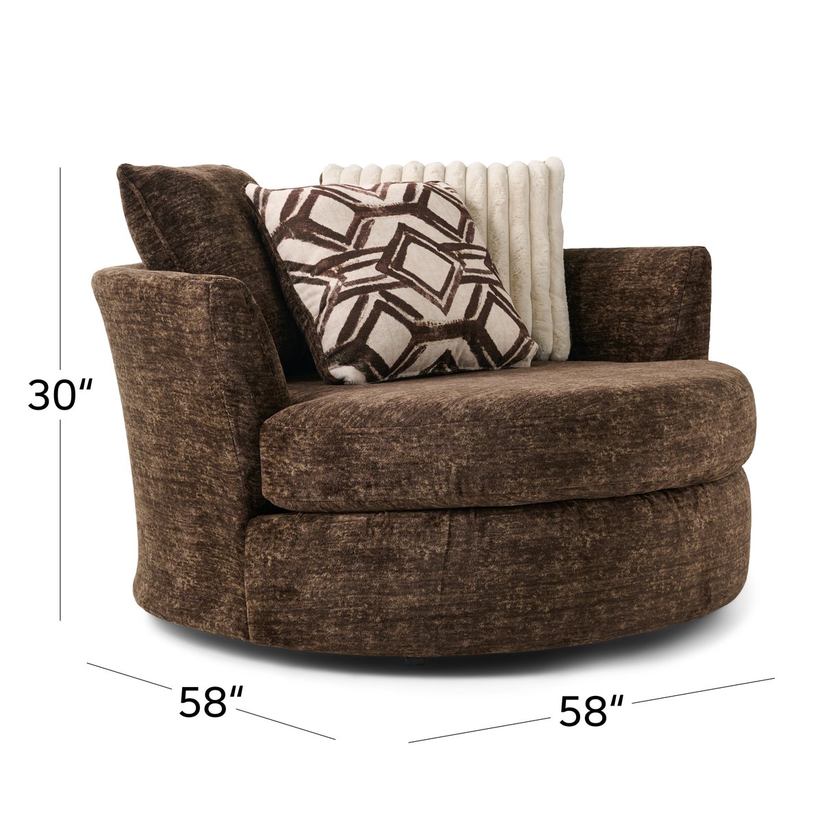 Groovy chocolate swivel chair sale