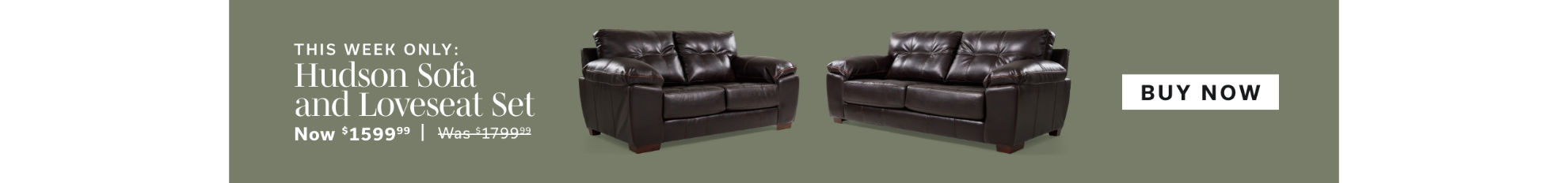 THIS WEEK ONLY: Hudson Sofa and Loveseat Set | Was $1799, Now $1599 | Buy Now