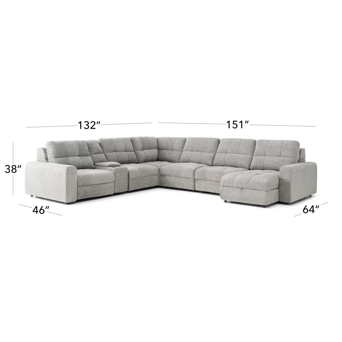 Cheers Lucie Power Sectional - Thumbnail 4