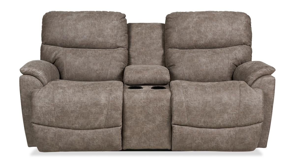 Trouper Reclining Console Loveseat