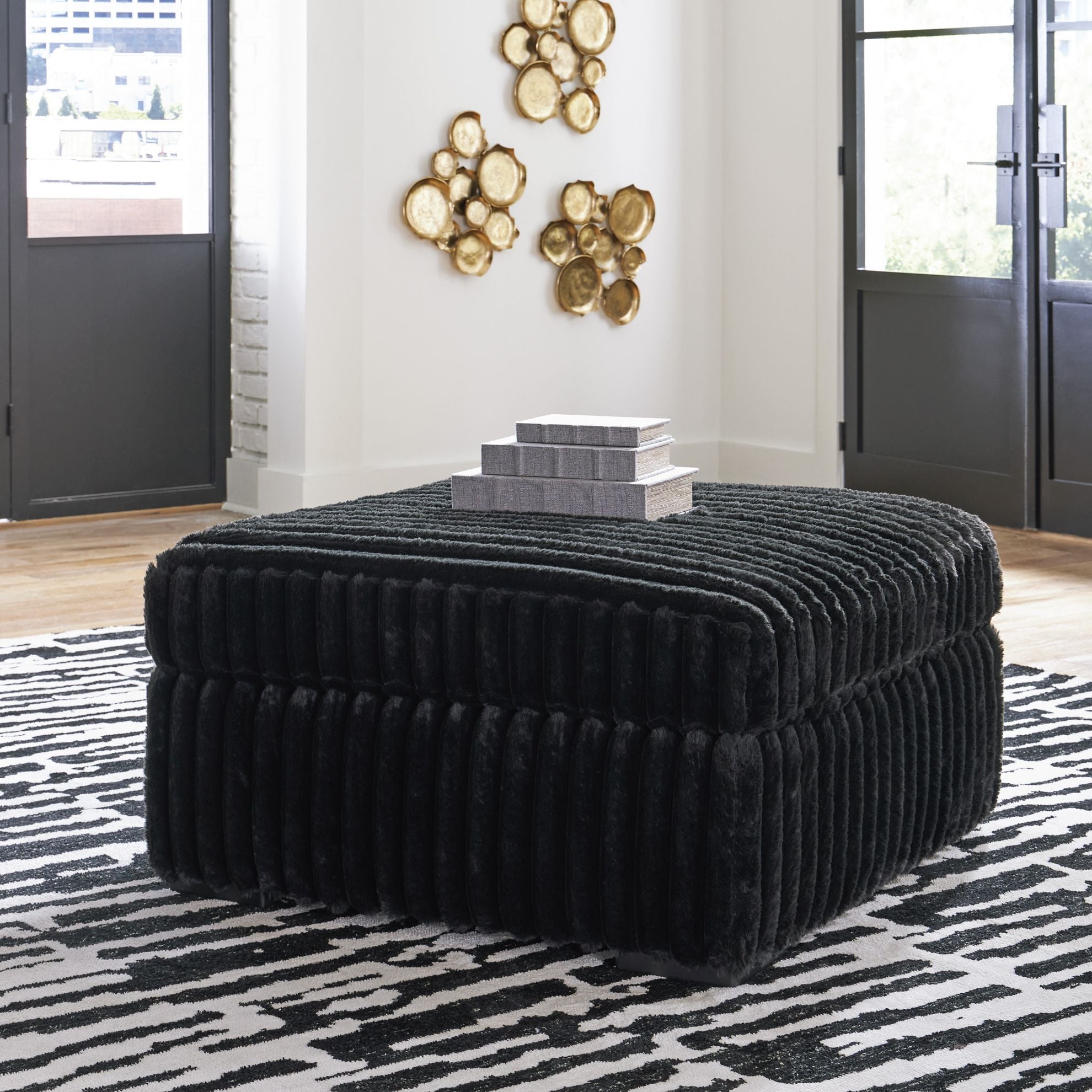 Midnight Madness Oversized Ottoman | The Furniture Mart