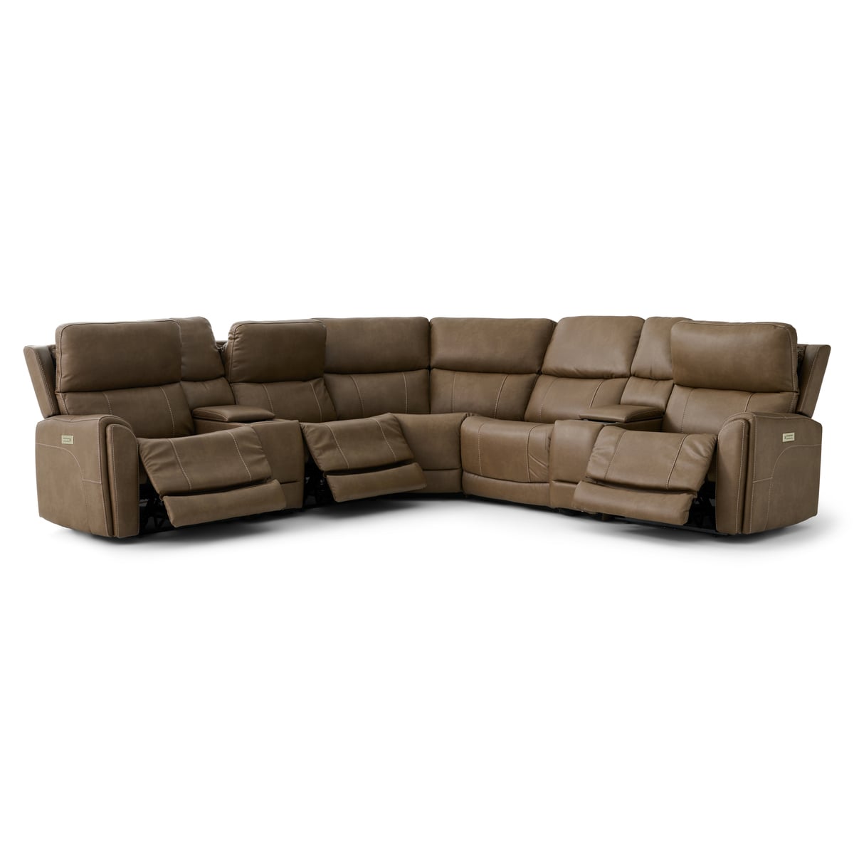 Cappuccino 7pc Power Sectional | The Furniture Mart
